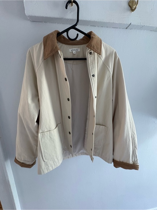 Wishlist Jackets & Blazers - Cream Barn Jacket with Corduroy Collar